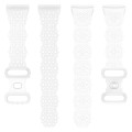 Miniatyrbilde 4 av 5: For Fitbit Versa 4/3/Sense 1/2 Lace Hollowed Silicone Watch Band White