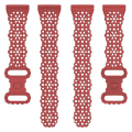 Miniatyrbilde 4 av 5: For Fitbit Versa 4/3/Sense 1/2 Lace Hollowed Silicone Watch Band Red