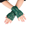 Miniatyrbild 1 av 5: Kvinnor ihåliga handskar Bröllopsfest Brudvantar Sheer Mesh fingerlösa handskar Green