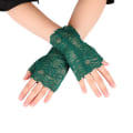 Miniatyrbilde 1 av 5: Kvinner hule hansker Bryllupsfest Brudevotter Sheer Mesh Fingerløse hansker Green