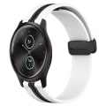 Miniatyrbillede 1 af 5: Til Garmin Garminmove Style 20 mm foldemagnetisk lås Silikone urbånd White-Black