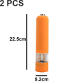 Pikkukuva 2 / 5: Sähkökäyttöinen merisuola- ja pippurimylly ja shaker set, paristokäyttöinen valolla ja säädettävä, 2 kpl pakkaus 2pcs orange