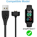 Miniatyrbilde 2 av 5: Lader for Amazfit Band 7 100 cm 2 stropper
