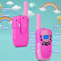 Miniatyrbild 4 av 5: Walkie-talkies för barn Lång räckvidd Walkie-talkie 2-pack 2-vägsradio 22 kanaler Rosa