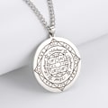 Miniatyrbillede 1 af 4: Dawapara Fortune Wheel Agla Inri Rustfrit Stål Mænd Halskæde Salomon Rigdom Amulet Michael Uriel Raphael Gabriel Ærkeengel Segl
