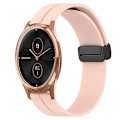 Miniatyrbillede 1 af 5: Til Garminmove Luxe 20 mm ensfarvet magnetisk lås silikone urrem Pink