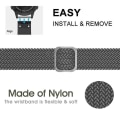 Miniatyrbilde 3 av 5: For Garmin Fenix ​​7 justerbart nylonflettet elastisitetsklokkebånd Colorful Denim