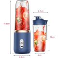 Miniatyrbild 2 av 5: Juice Blender 40W Blenderkopp Uppladdningsbar USB Dubbelkopp Blå