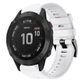 Miniatyrbilde 1 av 5: For Garmin Fenix ​​6 Pro Gps metallspenne ensfarget silikonklokkerem White