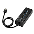 Miniatyrbild 4 av 5: 4 portar USB 3.0 hub splitter höghastighetshubb höghastighets multiexpansion för stationär PC bärbar datoradapter usb 3.0 Hub Black