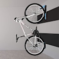 Miniatyrbillede 3 af 5: Foldbar vertikal cykelkrog vægmontering cykelopbevaringsstativ Black blue