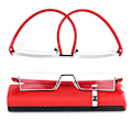 Miniatyrbilde 2 av 3: Halvramme metall lesebriller Anti Eyestrain Blue Light Blocking Glasses-wtake Red 3.5x