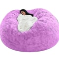 Miniatyrbilde 1 av 2: Lazy Sofa Bean Bag Kunstig Pels Bean Bag Bean Sofa purple 150cm*75cm