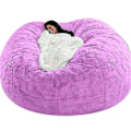 Miniatyrbillede 1 af 2: Lazy Sofa Bean Bag Kunstig Pels Bean Bag Bean Sofa purple 150cm*75cm