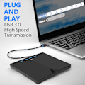 Miniatyrbild 2 av 6: 7-i-1 extern CD DVD-enhet för bärbar dator, USB 3.0 USB C Bärbar CD/DVD ROM +/-RW DVD-spelare med TF/SD-kortplatser