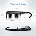 Miniatyrbild 3 av 4: Duschkam med bred tandkam med krok, bra kompatibel med lockigt hår Våttorrt, Premium Tangle Free Combs Black.