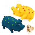 Miniatyrbilde 1 av 4: Squeaky Pig Dog Toys, Pig Dog Toy For Small Medium Large Dogs, Durable Rubber Pig Squeaker Dog Puppy Chew Toys Yellow-Blue 2 pcs