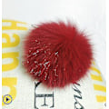 Pikkukuva 1 / 5: Hatut Käsintehty todella suuri hiuspallo turkishousu soljella Fox fur wine red c