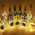 Miniatyrbillede 2 af 5: 24 stk. LED-flaskeguirlande, 2m 20 varmt hvide LED-flaskelys, korkstrengslys til bryllup