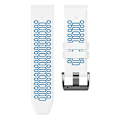 Miniatyrbilde 3 av 5: For Garmin Fenix 7/ 7 Pro Silikonurrem 22mm Dual Color med 3 rader hull White Blue