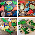 Miniatyrbild 4 av 5: Dinosaurie-kakform, fondant-kakform för barn som bakar kakor 11pcs