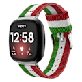 Miniatyrbilde 3 av 5: For Fitbit Versa 3 Nylon Watch Band Green White Red
