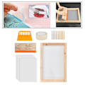 Miniatyrbild 4 av 5: 24 delar Screen Printing Starter Kit Trä Silk Screentrycksram med skrapor Verktyg för gör-det-själv-tröjor Klädväska Mesh Fram