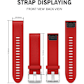 Miniatyrbillede 5 af 5: Udskiftningsrem til Fenix ​​5s Plus/fenix 6s Pro/fenix 7s/d2 Delta S Smartwatch (sølvspænde-mørkeblå) Red
