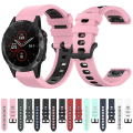 Miniatyrbilde 2 av 4: For Garmin Fenix ​​5 Plus 22 mm silikon sportsklokkerem i to farger Olive Green-Black