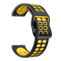 Miniatyrbillede 1 af 3: Til Garmin Move 3 20 mm blandet farve silikone urrem Black Yellow