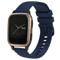 Miniatyrbilde 1 av 5: For Garmin Venu Sq 20 mm Wavy Dot Pattern Solid Color Silikon Watch Band Navy Blue