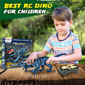 Miniatyrbild 2 av 5: Fjärrkontroll dinosaurie leksaker 2.4G robot dinosaurie leksaker elektronisk dinosaurie promenader rytande mörkblå