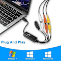 Miniatyrbild 3 av 5: Rca Av till Usb C-omvandlare Videokort Adapter 1 Kanal Av Ntsc Pal Video S Video/komposit