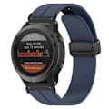 Miniatyrbillede 2 af 3: Til Garmin Fenix 7 / 6 / 5 22mm Rem til håndled Fleksibelt silikoneur med magnetisk spænde Midnight Blue