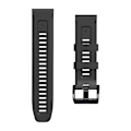 Miniatyrbillede 2 af 5: Til Garmin Fenix ​​7 / 6 Pro / 5 Plus 22 mm sort spænde silikone urbånd Black