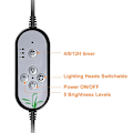 Miniatyrbild 3 av 5: USB Plant Grow Light 312 LEDs Solljus Full Spectrum Justerbar Desktop Clamp Växande lampa för inomhusväxter 5 dimbara nivåer 4/8/12h Timer 4 heads