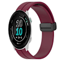 Miniatyrbillede 1 af 5: Til Garmin Forerunner 158 20 mm ensfarvet magnetisk lås silikone urrem Wine Red