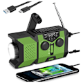 Miniatyrbillede 1 af 4: Håndsving Solar Radio 2000Mah Multifunktionel Solcelledrevet Am/Fm/Noaa Vejrradio Med Led Lommelygte/Grøn