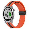 Miniatyrbillede 1 af 5: Til Garmin Approach S40 20 mm foldemagnetisk lås Silikone urrem Orange-Black