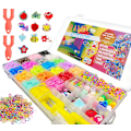 Miniatyrbilde 1 av 4: (32 rutenett) Elastiske armbåndsett, gjør-det-selv-armbåndsett, elastisk armbåndsvevstol, 23 farger gummibånd + perler + sjarm + bokstaver +