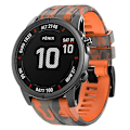 Miniatyrbillede 1 af 4: Til Garmin Fenix ​​7x Camouflage Silikone Urbånd Orange