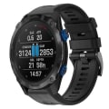 Miniatyrbilde 1 av 4: For Garmin Descent Mk 2i metallspenne ensfarget silikonklokkerem Black