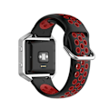 Pikkukuva 5 / 5: For Fitbit Versa 2 / Versa Lite / Blaze 23mm urheilullinen kaksiväri silikoninen rannekoru Black Red