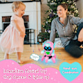 Miniatyrbillede 3 af 5: Robotlegetøj til drenge og piger, gående og dansende robotlegetøj med blinkende lys og musik, pink