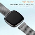 Miniatyrbilde 3 av 5: Magnetiske bånd som er kompatible med Fitbit Versa 3 og Sense Smartwatch - Multi Color Black Large