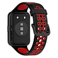 Miniatyrbilde 2 av 5: Dobbel silikonrem for Huawei Watch Fit 2/Watch Fit 2 Active Black Red Style C