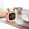 Miniatyrbilde 4 av 5: Digital vekkerklokke for barn Vekkereklokke for soverom med nattlys Berøringskontroll Kalender Temperatur Gray