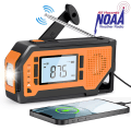 Miniatyrbilde 1 av 5: Nødværsradio, FM/AM/Noaa Håndsveiv Lommelykt Solar Radioer