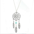 Miniatyrbilde 1 av 4: Bohemian Tassel Feather Wing Lang Halskjede #3