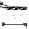 Miniatyrbild 4 av 5: Startrc 10cm 8-stift till mikro USB konverteringskontakt Datakabel för Dji Mavic Mini / Air, Shark Remote Controller (svart)